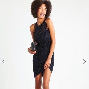 Adrianna Papell beaded halter cocktail dress